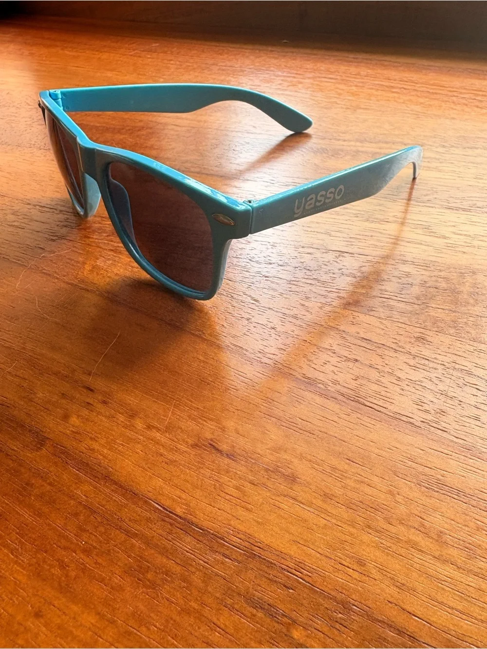 Electric blue Yasso yogurt sunglasses